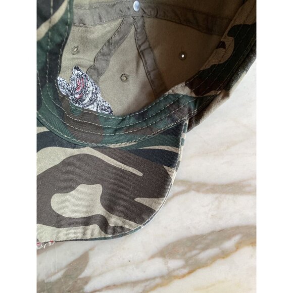 Camo Distressed New Mexico Embroidered Adjustable Baseball Cap Bear Design - Picture 6 of 6